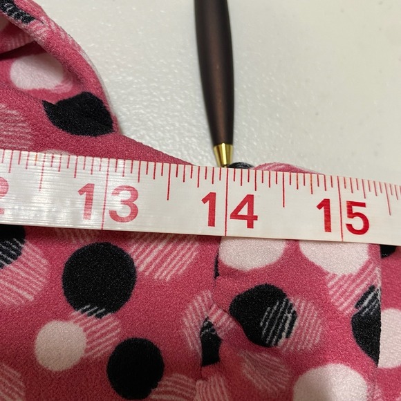 Midi Dress Womens 4 Pink Polka Dot Fit N Flare Retro Coquette Secretary Preppy - Picture 8 of 12